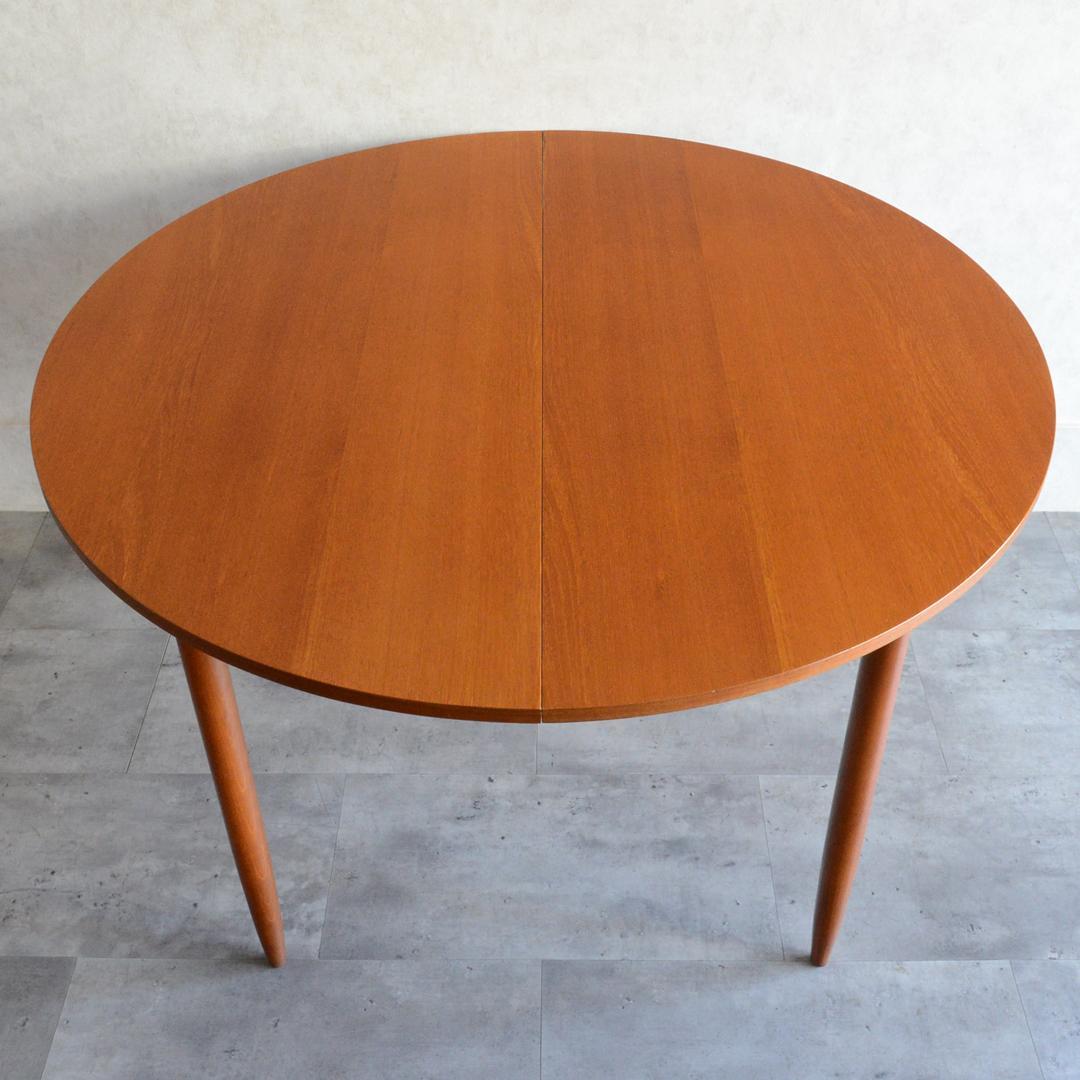 イギリスヴィンテージ エクステンション ラウンド ダイニングテーブル 拡張式円形