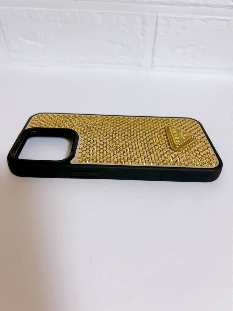 プラダ　PRADA iPhone13Pro ラインストーン　三角ロゴ
