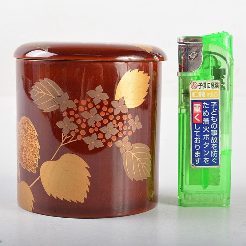 茶道具　中村宗伊作　紫陽花蒔絵　寸切茶器　共箱　V　R5459