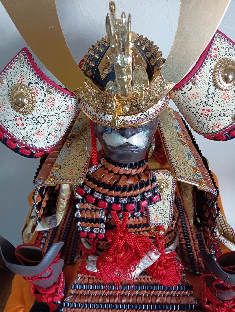 端午の節句大型サイズ全長９８センチサイズ鎌倉時代作風昭和後期鎧兜飾り置物