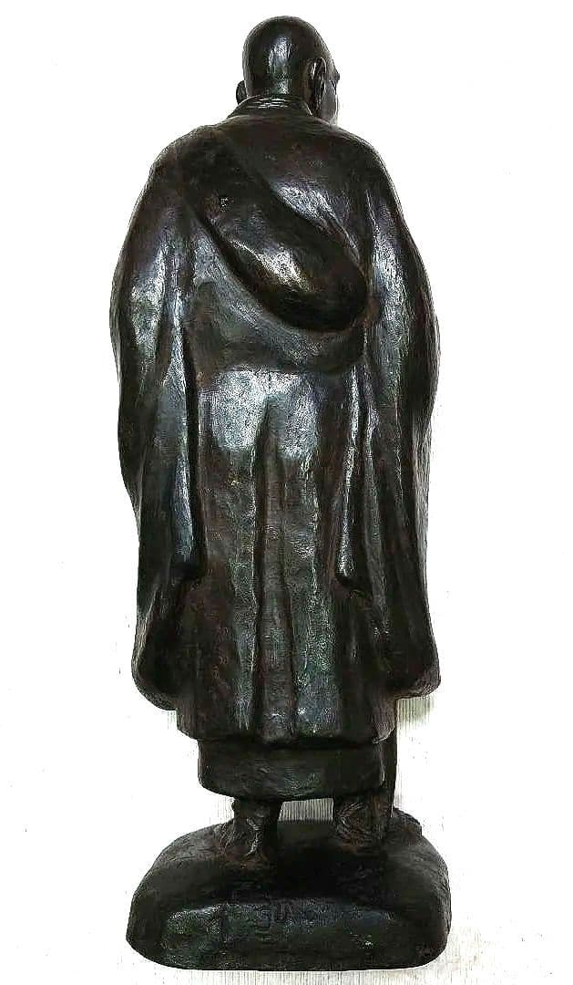 新春特価◆良寛和尚 托鉢 ブロンズ◆良寛生誕地越後出雲崎町出身彫刻家 茂木弘次作