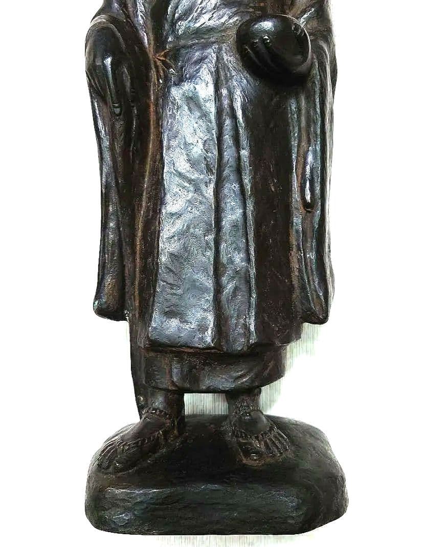 新春特価◆良寛和尚 托鉢 ブロンズ◆良寛生誕地越後出雲崎町出身彫刻家 茂木弘次作