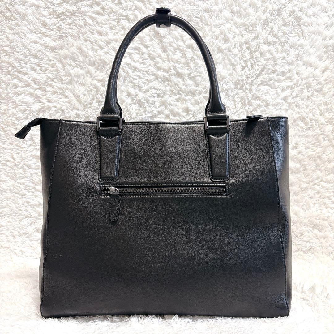 【新品】キャサリンハムネットロンドン トートバッグ 自立 A4 大容量 黒 牛革