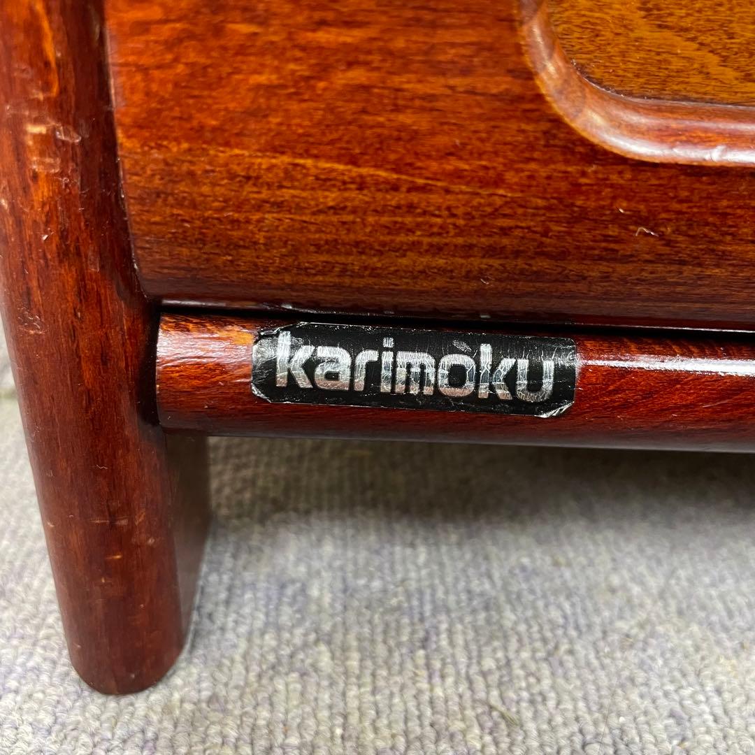 【送料込】カリモク　電話台　昭和レトロ　アンティーク