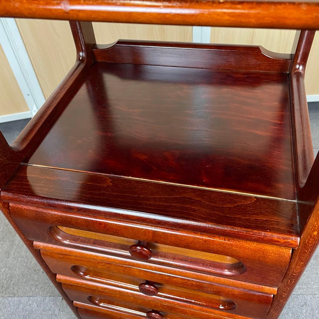 【送料込】カリモク　電話台　昭和レトロ　アンティーク