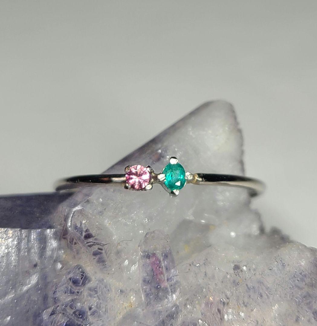 ★バターリャパライバトルマリン&パパラチアサファイアリングPt900★