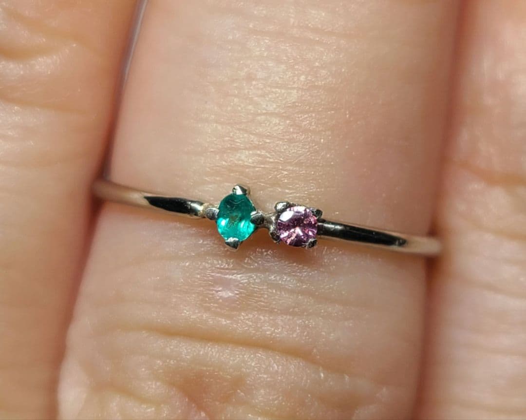 ★バターリャパライバトルマリン&パパラチアサファイアリングPt900★