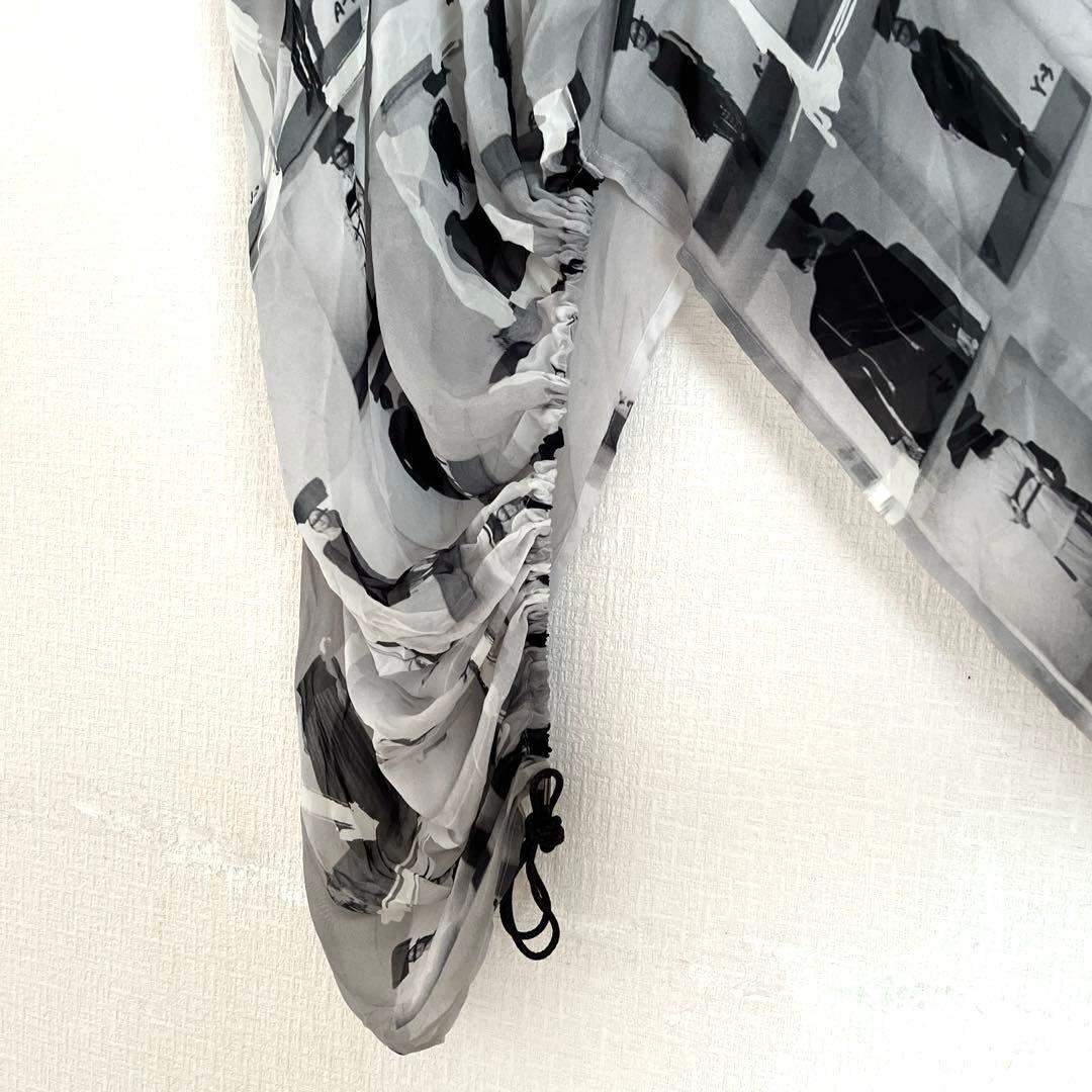 リミフウ　写真プリント　グレー ブラック スカート