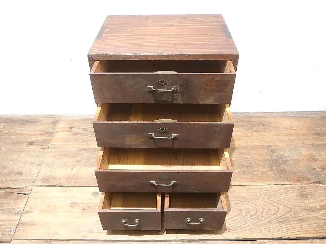 1384 レトロな小引き出し　収納棚　陳列台　ケース　古家具　アンティーク　骨董