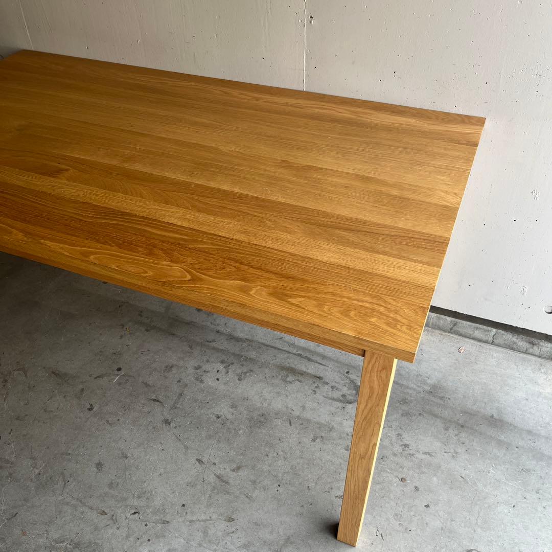 美品・廃盤希少★無印 無垢材ダイニングテーブル・オーク材・幅１４０ｃｍ