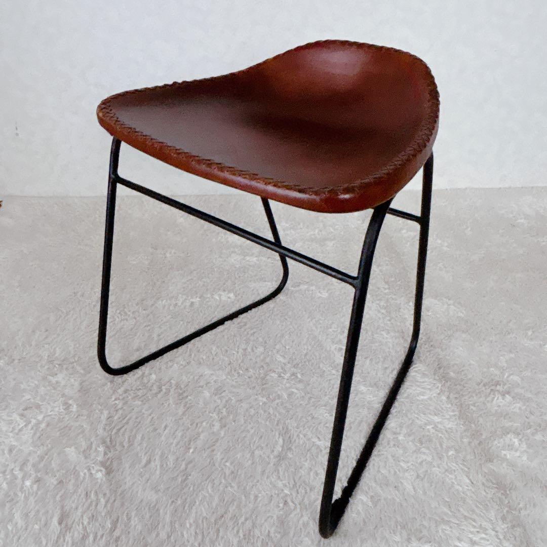 ra2ccho様リクエスト品 】アイアン スツール レザー スツール インダスト