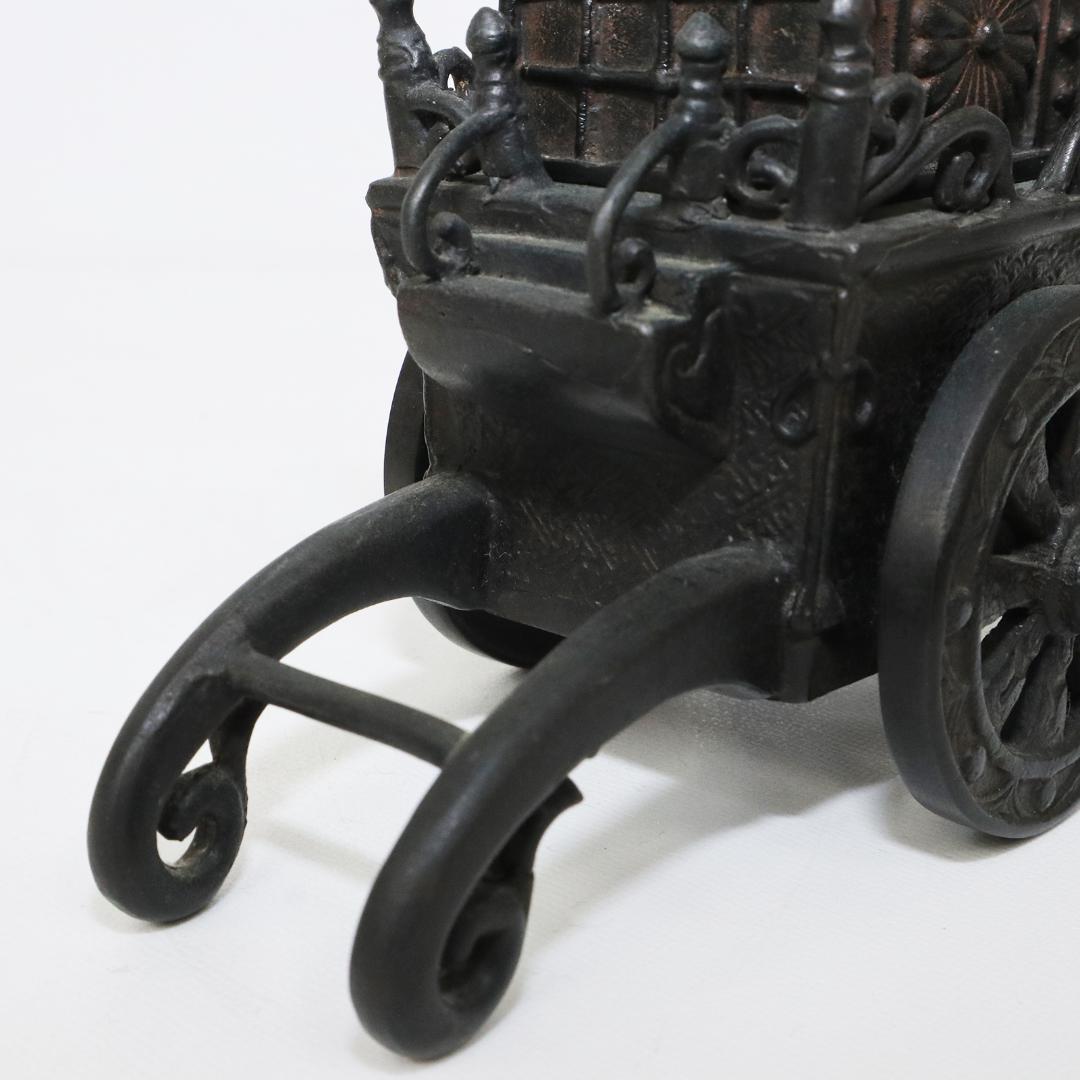 蝋型師 二上 元威 作　蝋型鋳銅　御所車香炉