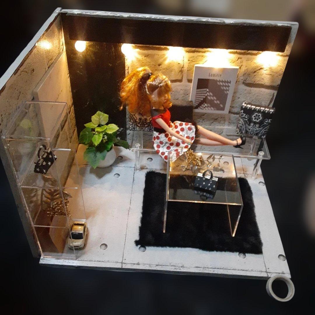 SALE大型2Wayメンズドールハウス ミニチュア背景ボード