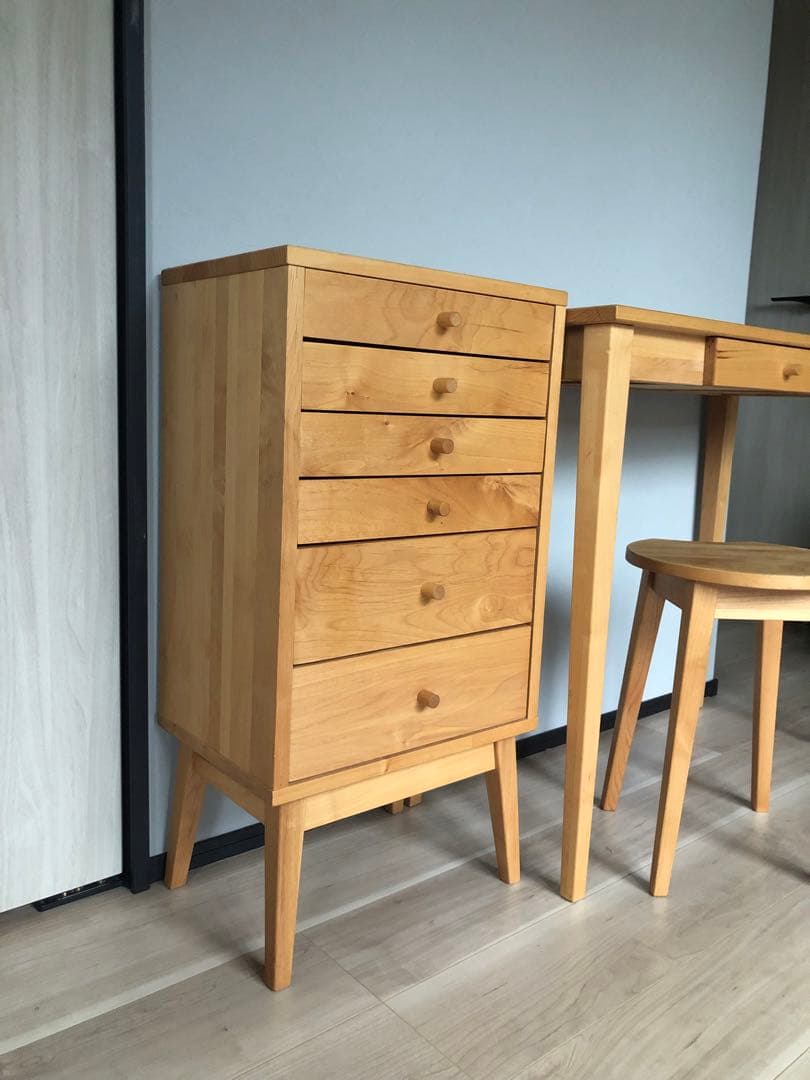 天然木 チェスト アルダー材