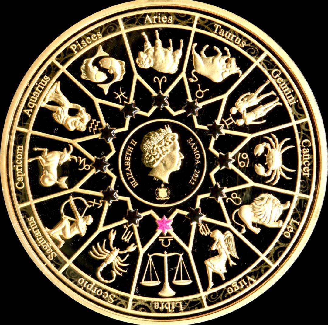 PCGS MS69 サモア 2022 20C金メッキ銅貨 十二星座 発行3千枚