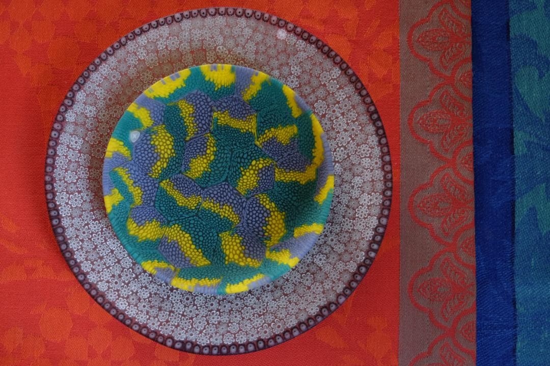 ベネチアンガラス ミルフィオリ プレート ムラノガラス ムリーニ 検/江波冨士子