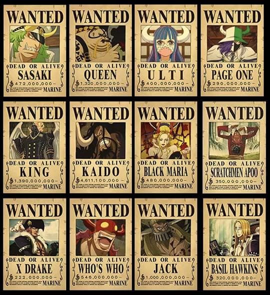 ワンピース　手配書　懸賞金ポスター　89枚セット