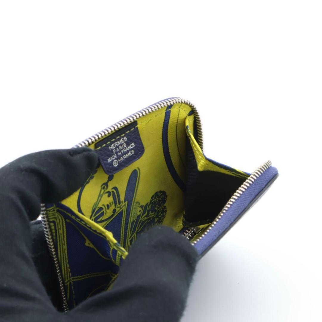 【極美品】HERMES アザップシルクイン　ケース　小銭入れ　ネイビー