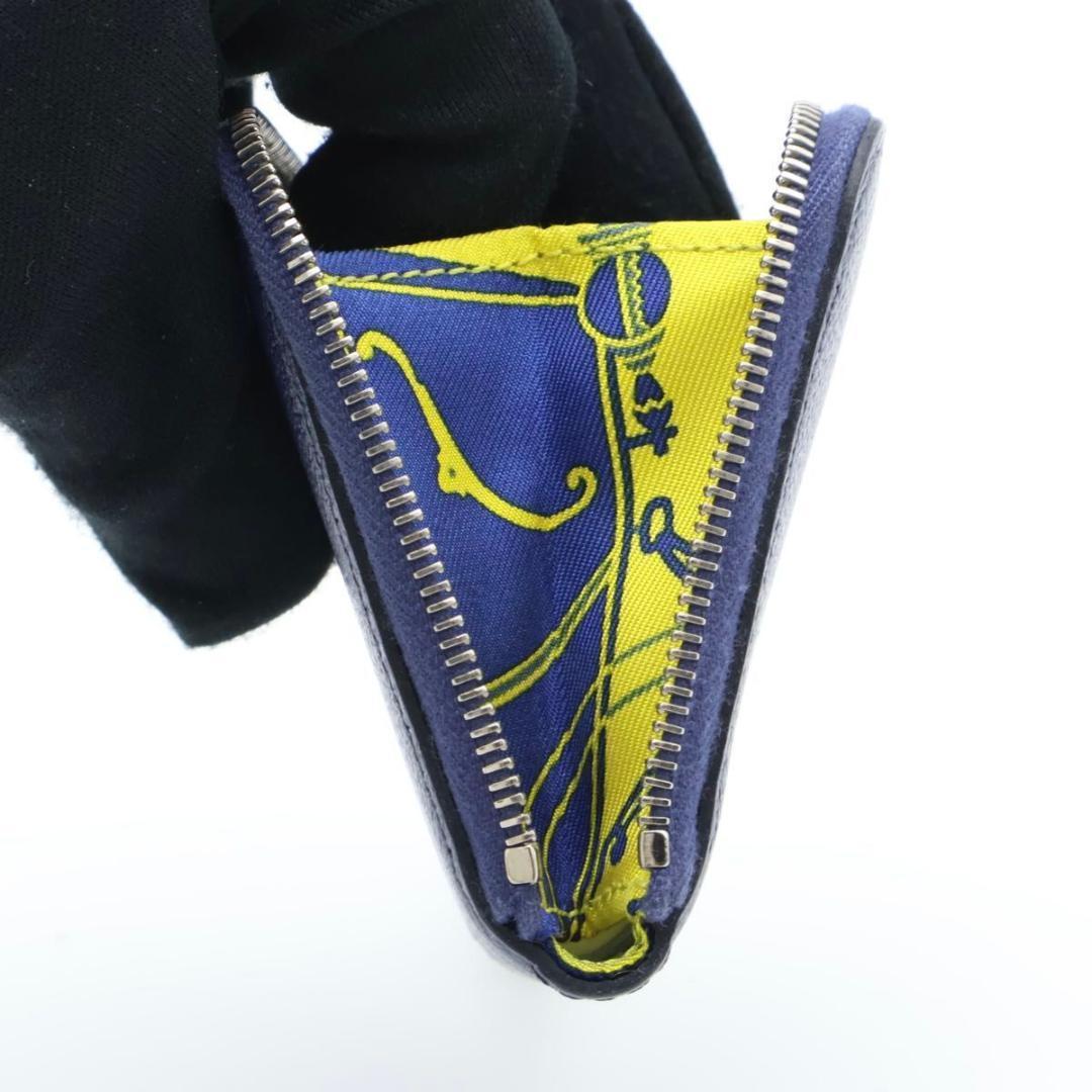 【極美品】HERMES アザップシルクイン　ケース　小銭入れ　ネイビー