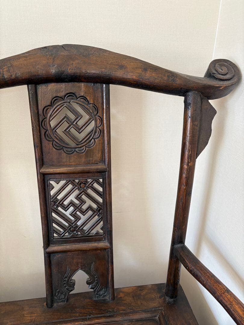 中華椅子　中国美術　唐木　アンティーク　ヴィンテージ　中国家具　①シノワズリ