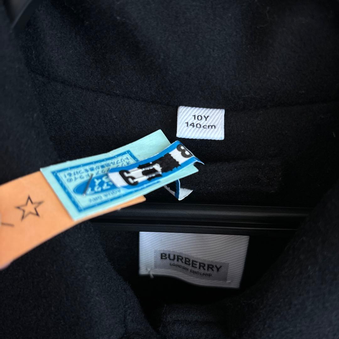 バーバリーロンドン エンベリッシュト メルトンウール スウィングコート 140黒