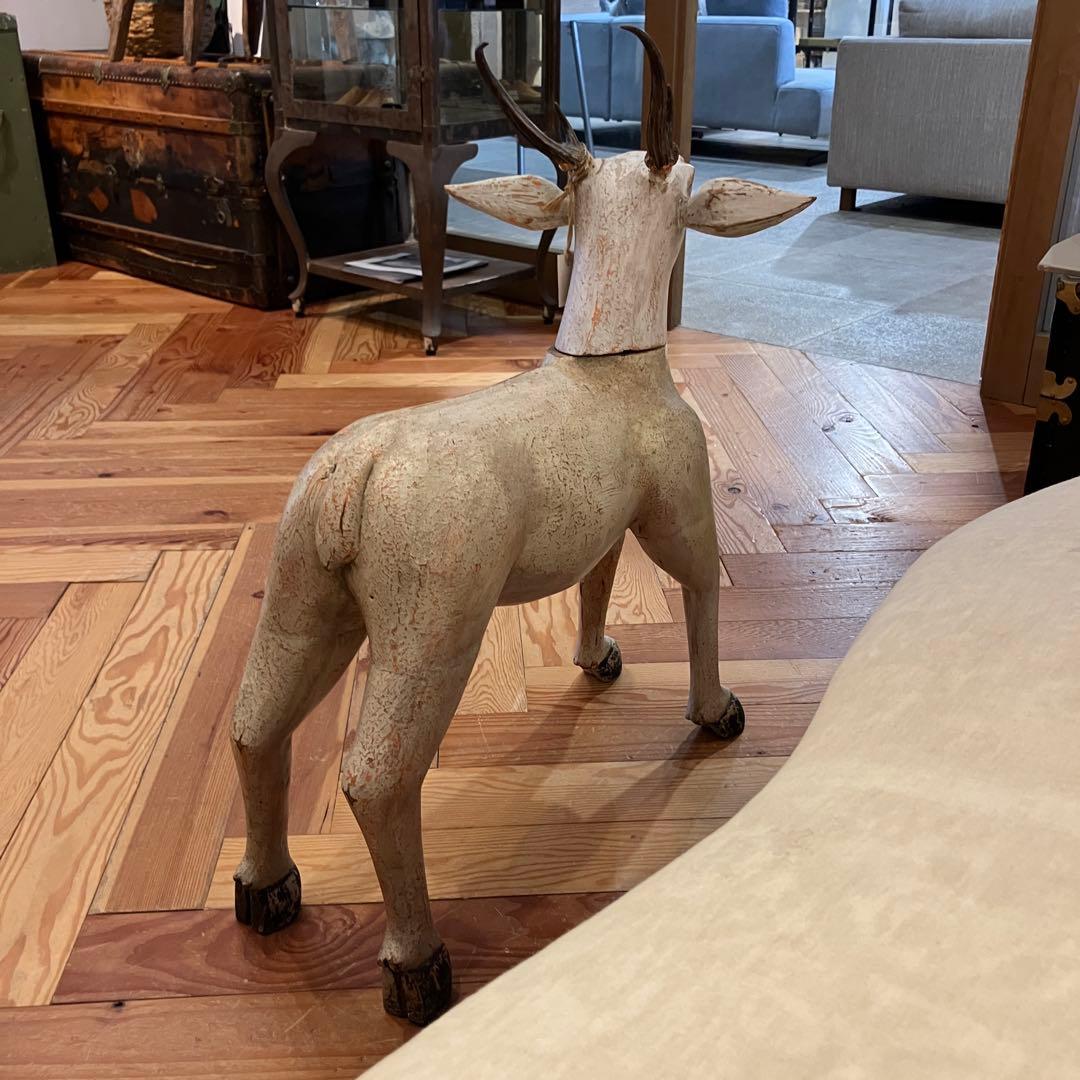 アンティークディア　白鹿　トナカイオブジェ