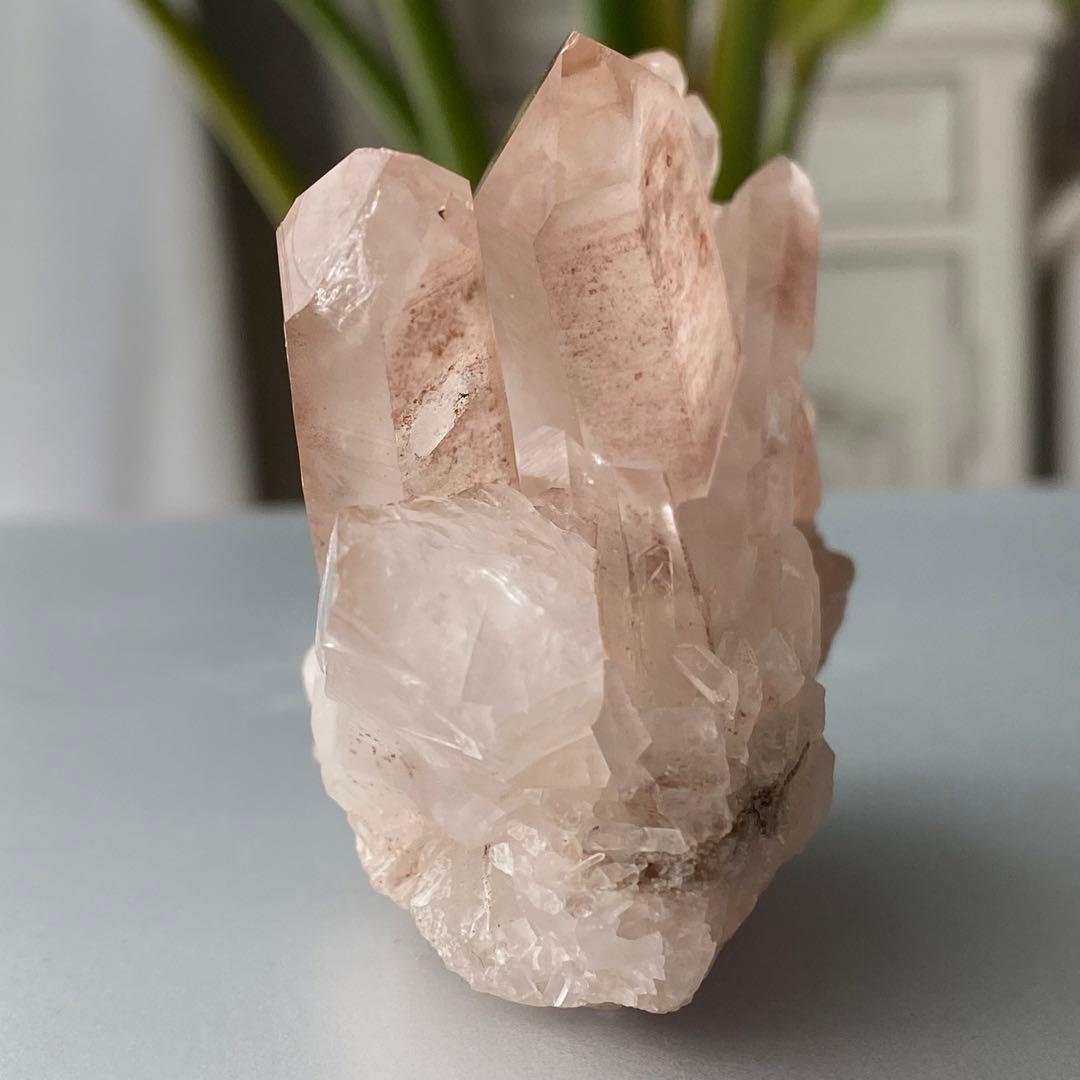 【 天然石 ピンク リチウム クォーツ クラスター 原石 ブラジル産 】