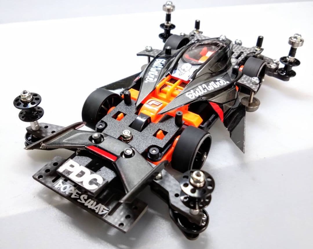 ミニ四駆 完成品 デュアルリッジ 蛍光オレンジ MSフレキ