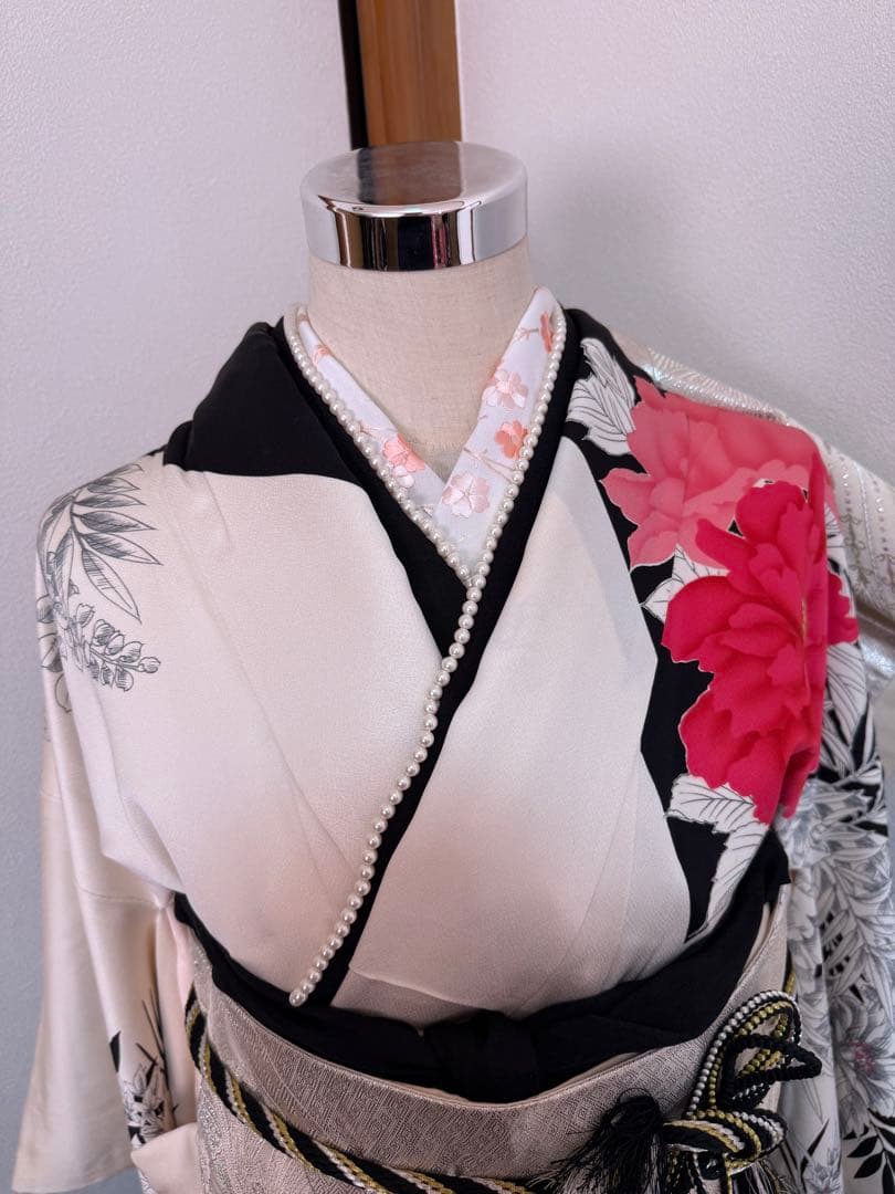 振袖フルセット　8点セット　モノトーン