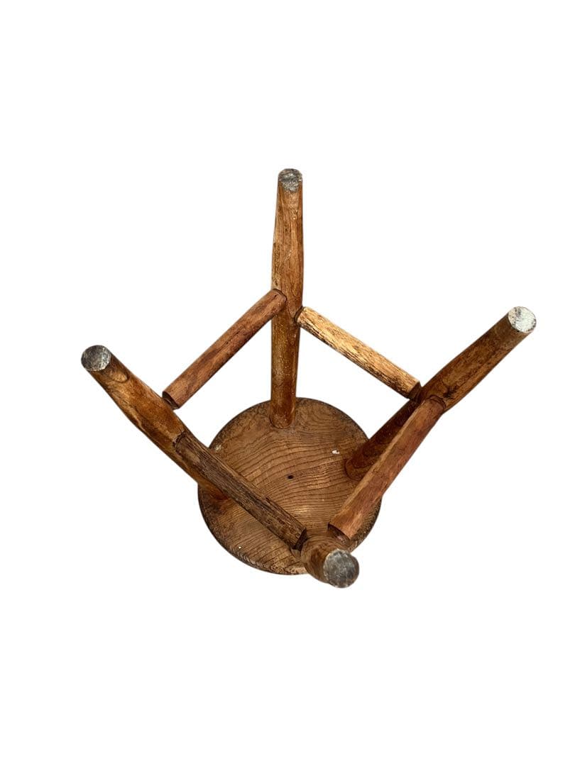 1950年代 木製円形スツール ブラウン