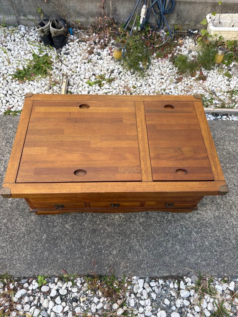 木製引き出し付き座卓　囲炉裏テーブル