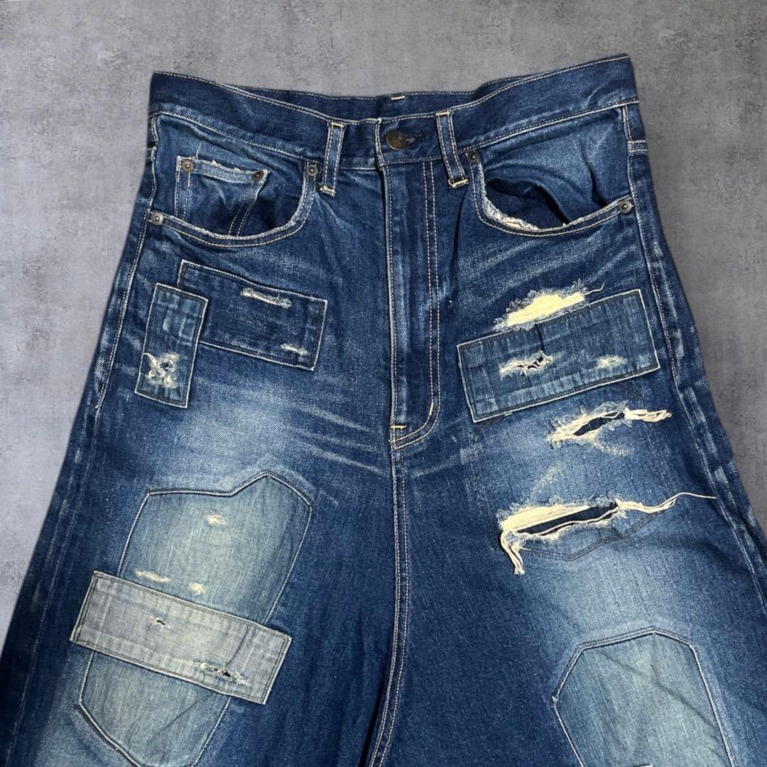 glamb グラム　日本製　サルエル　デニム　パッチワーク　アンプラグド