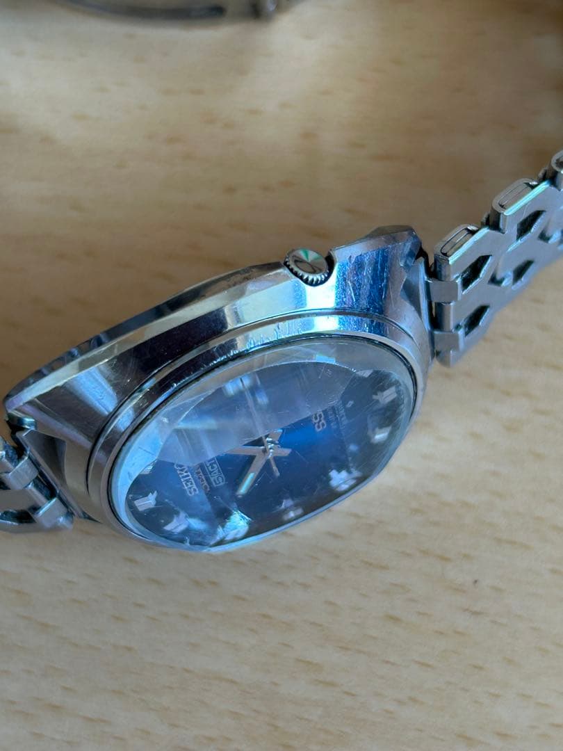 SEIKO 5アクタスSS. 自動巻き　ブルー　カットガラス