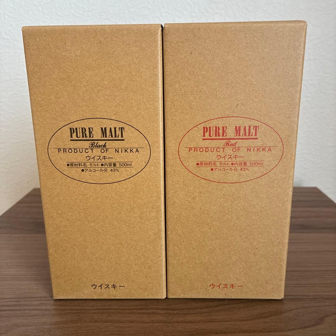【蒸溜所限定】ニッカウイスキー　ピュアモルト　ブラック、レッド2本セット
