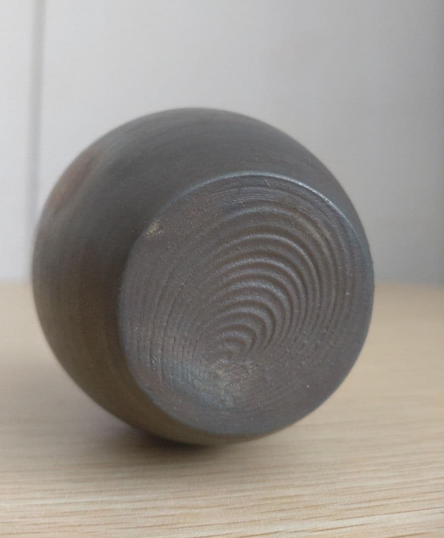 【窯元六姓の木村家】木村陶峰　窯変の美　肩衝茶入　牙蓋　大海茶入