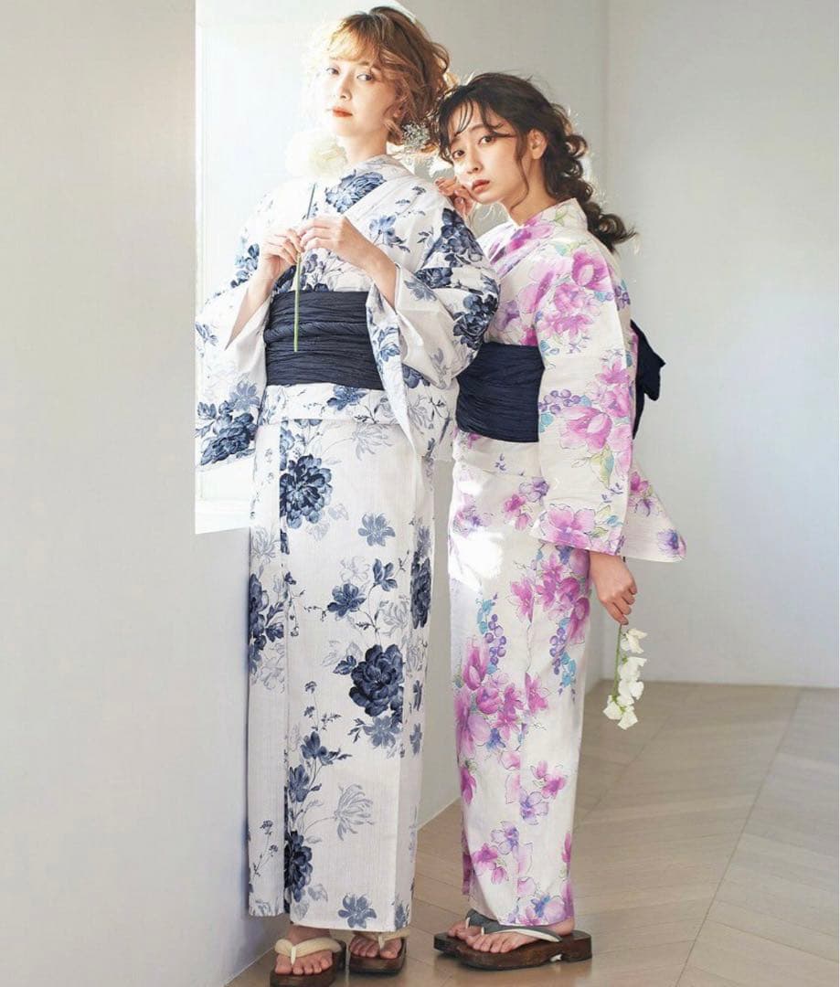 Dita 浴衣　人気完売商品【水彩の勿忘草色】　セット