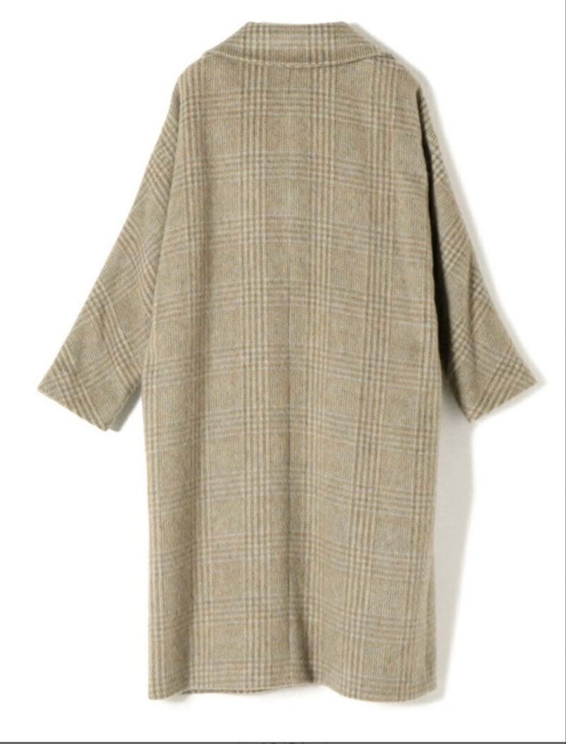 SHIPS マンテコ シャギー チェック コート チェスター g シップス 38