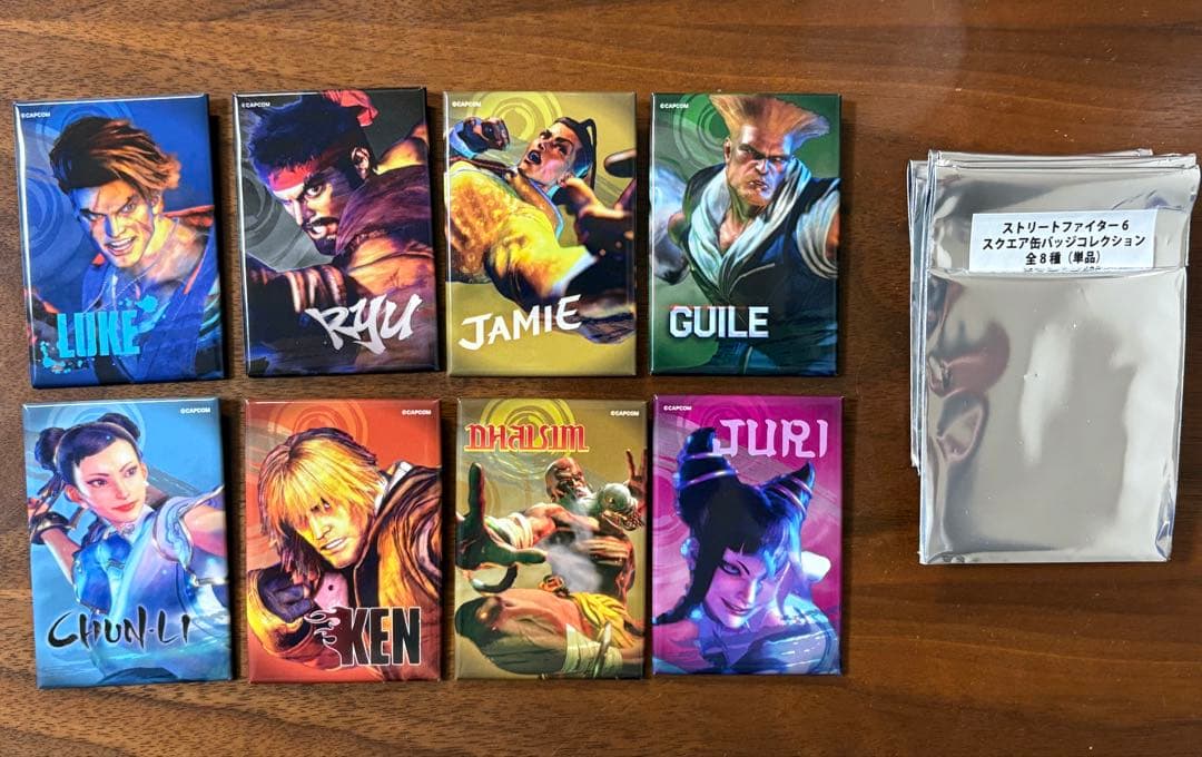 ストリートファイター6 スクエア缶バッチコレクション全8種コンプリート銭湯