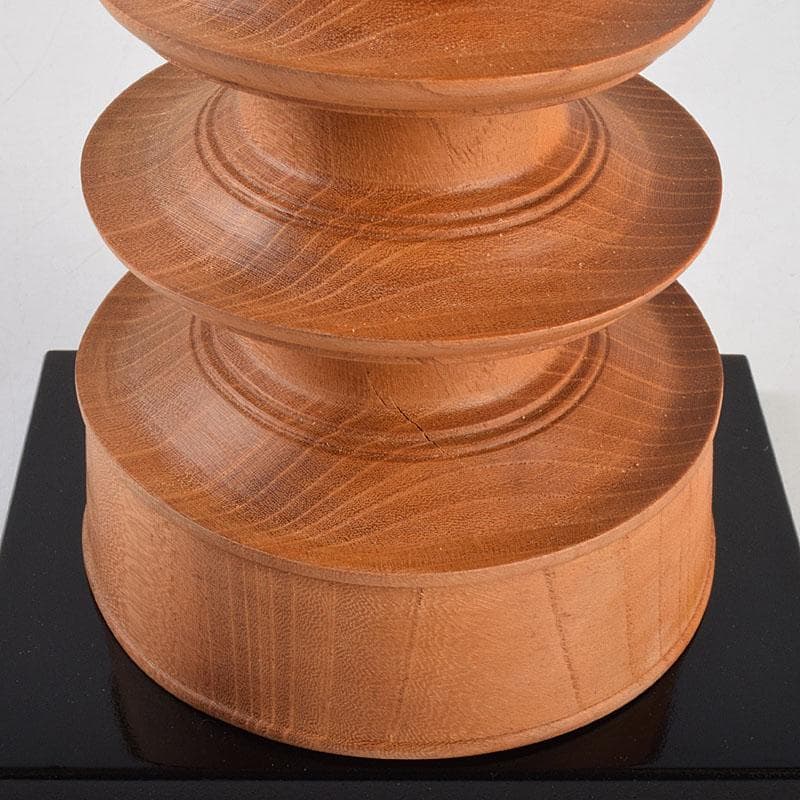 仏教美術　木彫　四天王寺古材　五重塔　多宝塔　百萬塔　台付　共箱　M　R9281