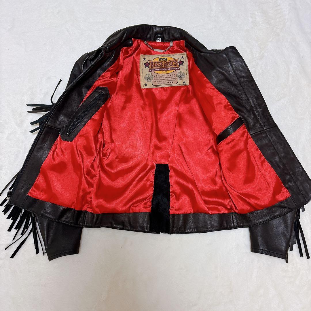 美品✨IXS フリンジ 本革　ライダースジャケット 高級レザー 花柄　バイカー