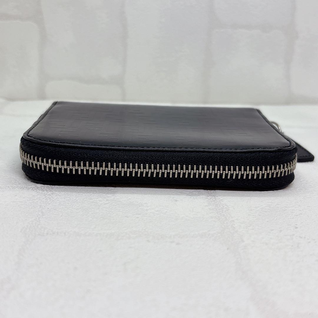 希少✨Fendi フェンディ 黒 レザー 二つ折り財布 ラウンドファスナー