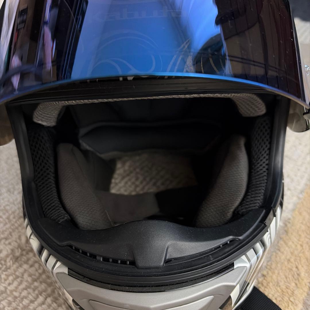 Kabuto フルフェイスヘルメット ブラック/シルバー/ブルー