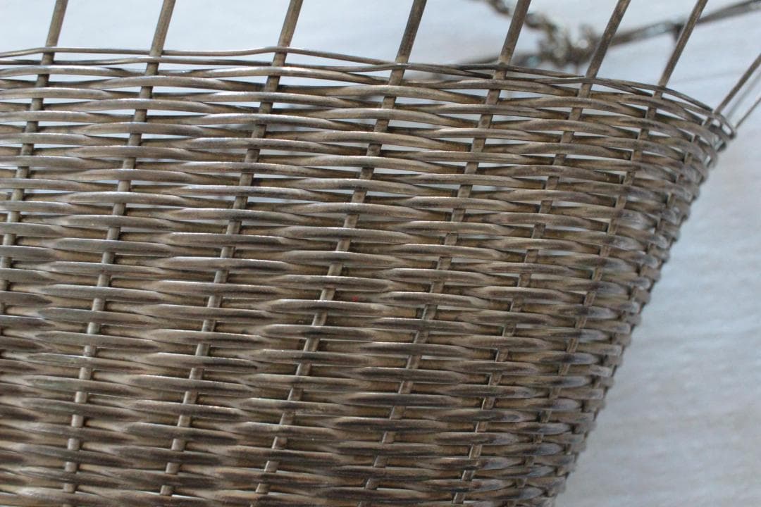 ワイヤーボトルパニエ・ワイヤーバスケット/アンティーク