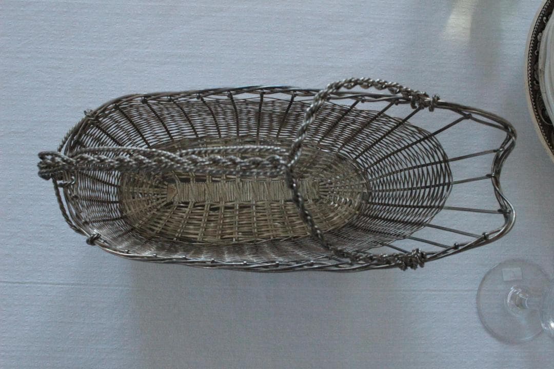 ワイヤーボトルパニエ・ワイヤーバスケット/アンティーク