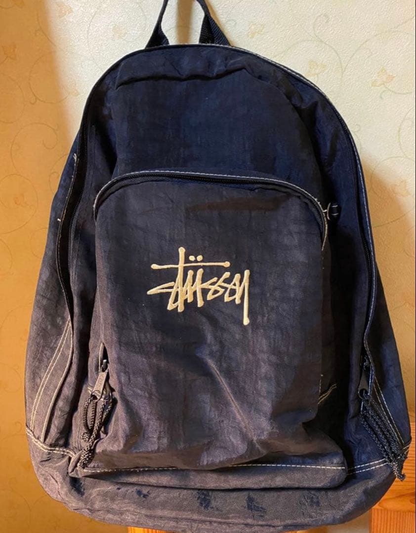 激レア 90's 白タグ OLD STUSSY リュック ブラック 刺繍
