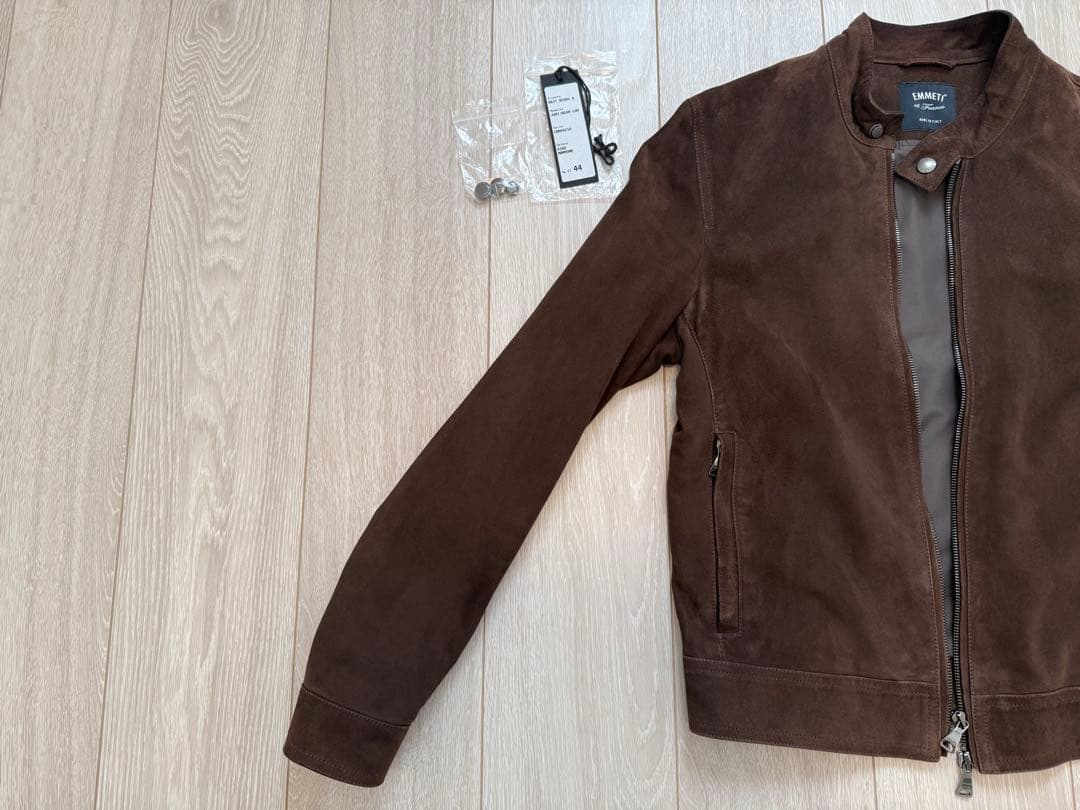 EMMETI エンメティ マロン（こげ茶 ）スエード シングルライダース