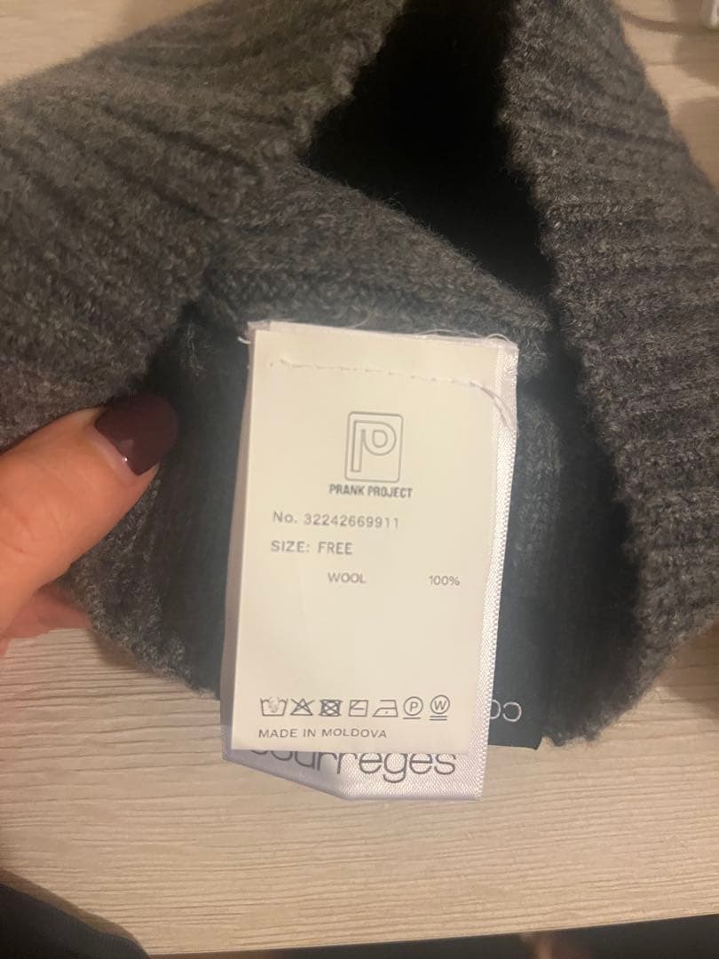 courrèges ニット帽/ビーニー グレー