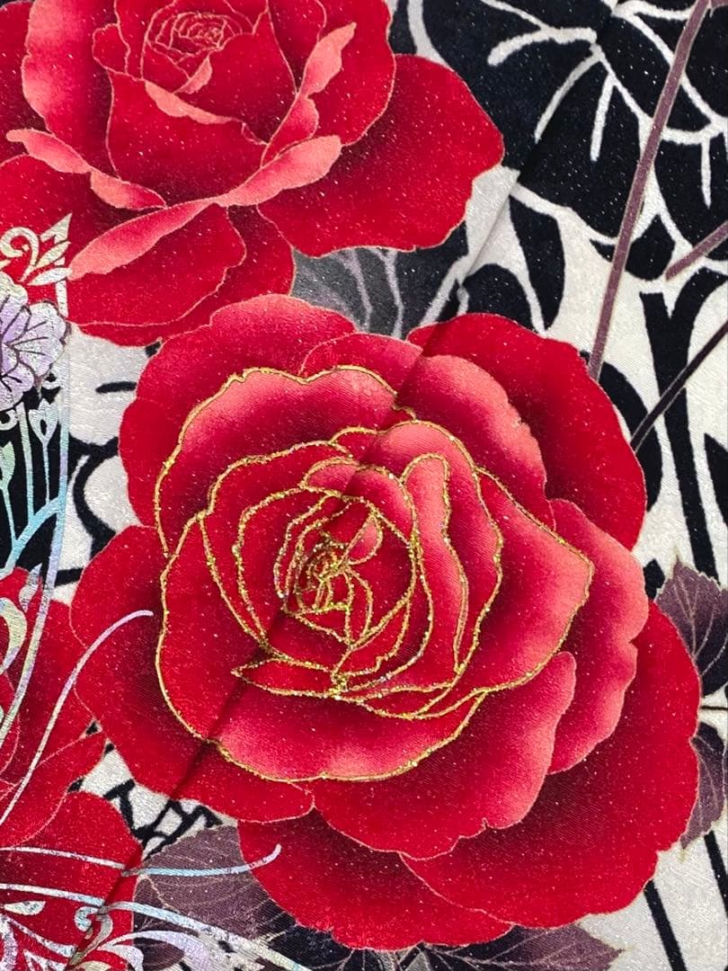 振袖 豪華 銀通し 金彩 グリッター箔 紋意匠 身丈171cm 撥水加工済