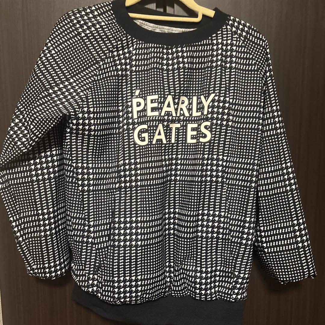 PEARLY GATES 千鳥格子柄セーター　防寒　風避け　セットアップ可能