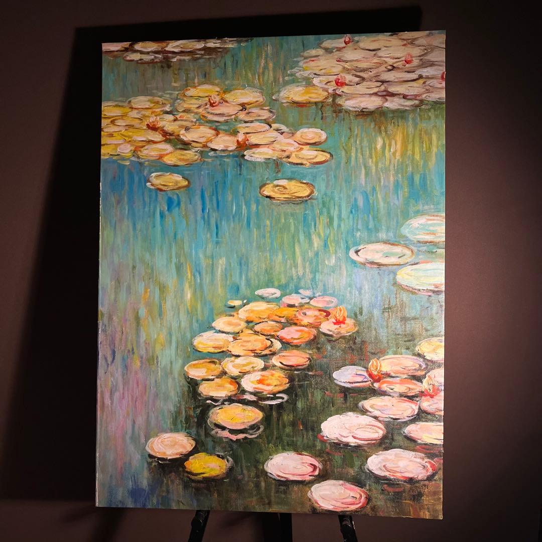 ★特大★ 手書き油絵 クロード・モネ 睡蓮 肉筆絵画 インテリア 油彩画